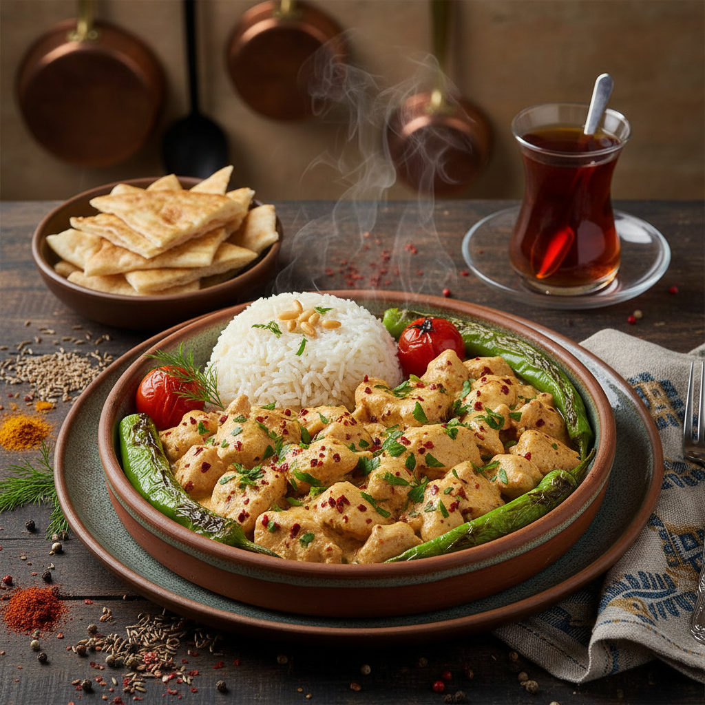 Creamy Turkish Chicken Mushroom Skillet — Kremali Tavuk