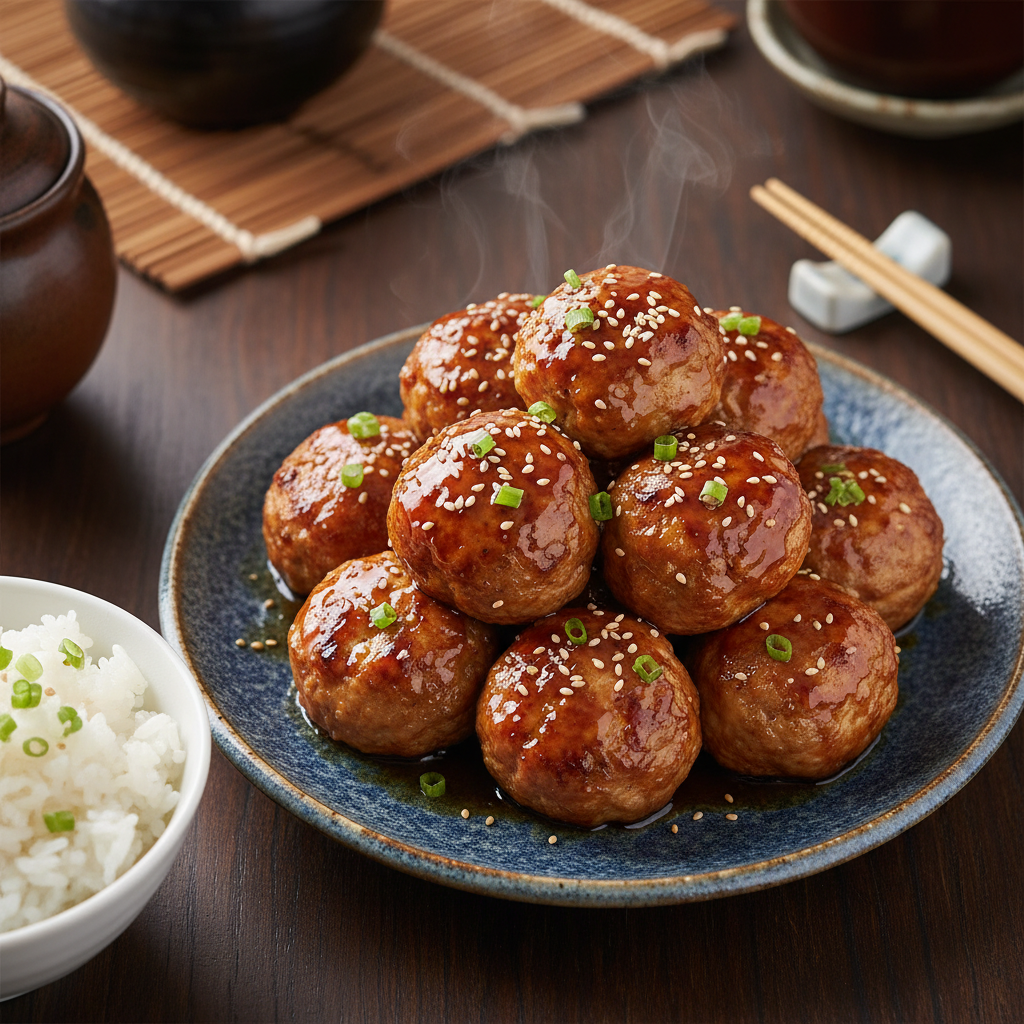 Teriyaki Glazed Chicken Meatballs