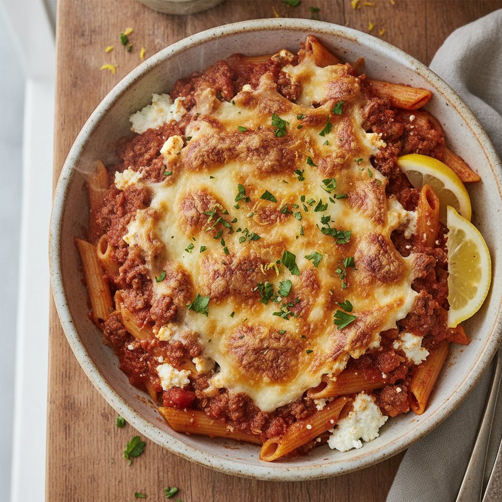 Beef and Pasta Bake Bowl (High-Protein)