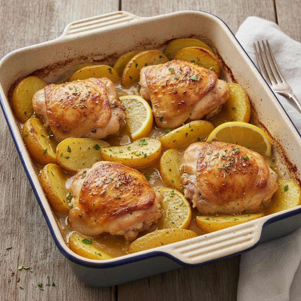 Baked Chicken with Lemon Potatoes
