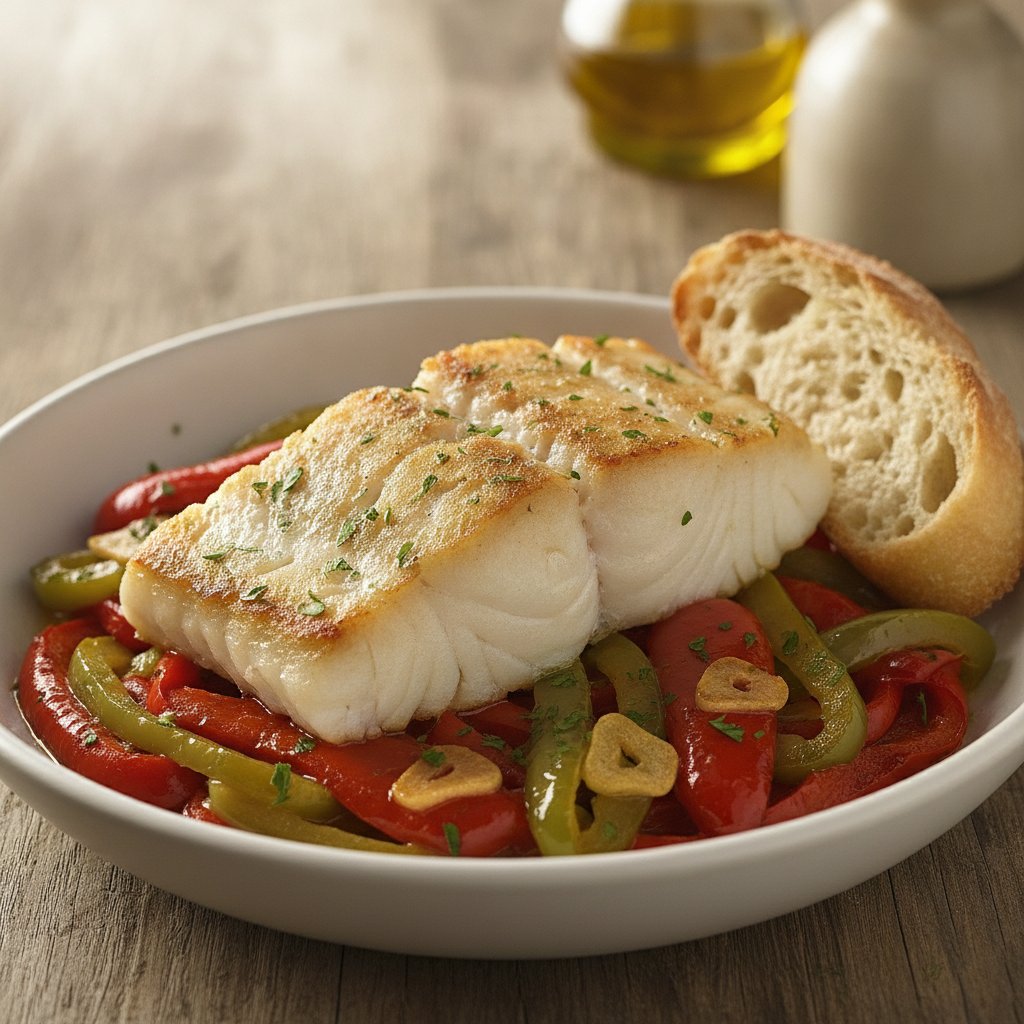 Grilled Cod with Peppers