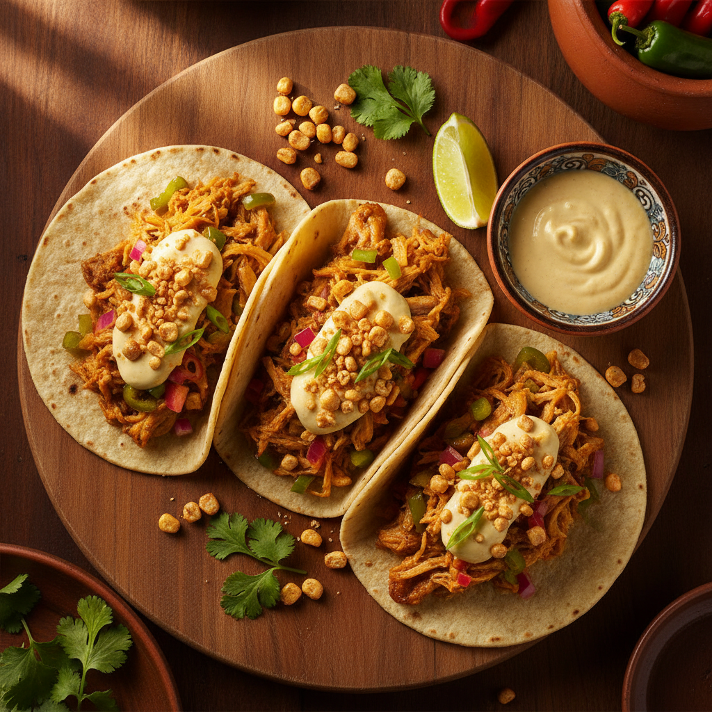 Braised Yellow Chili Pork Tacos — Ecuadorian Yellow Chili Pork Tacos — Aji Amarillo Pork Tacos