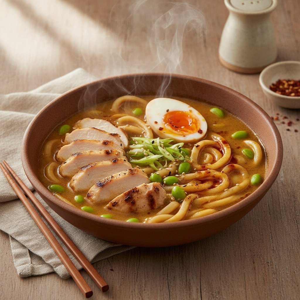Curry Flavored Udon Soup (High-Protein)