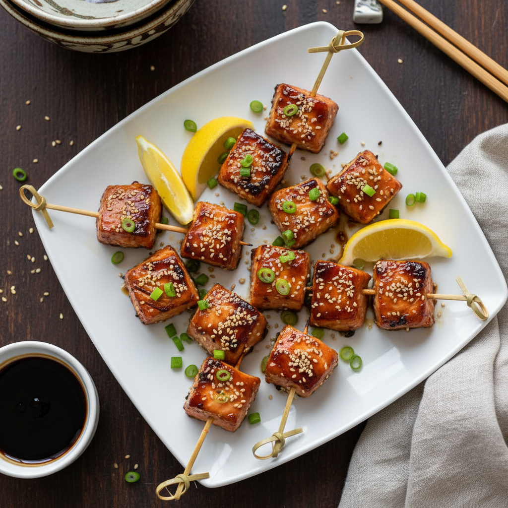 Baked Salmon Teriyaki Bites