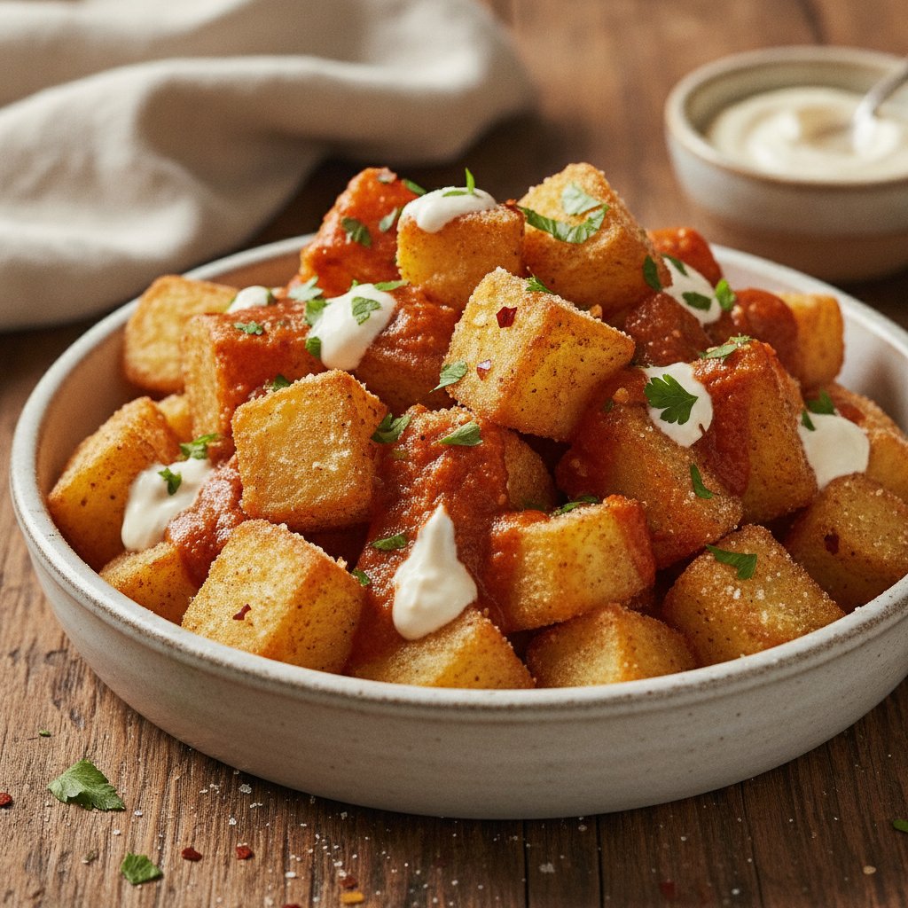 Fried Potatoes with Spicy Sauce (Gluten-Free)