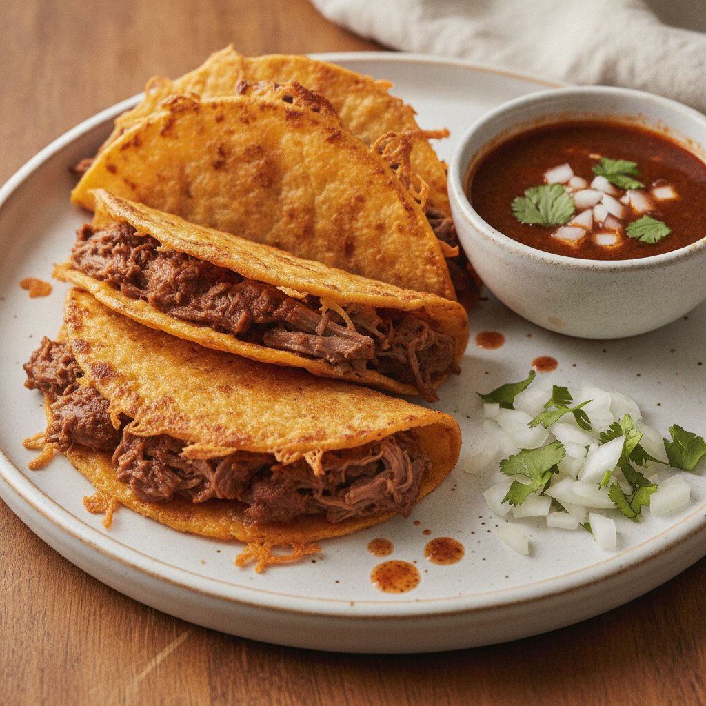 Birria Tacos — Braised Beef Quesatacos (Keto)