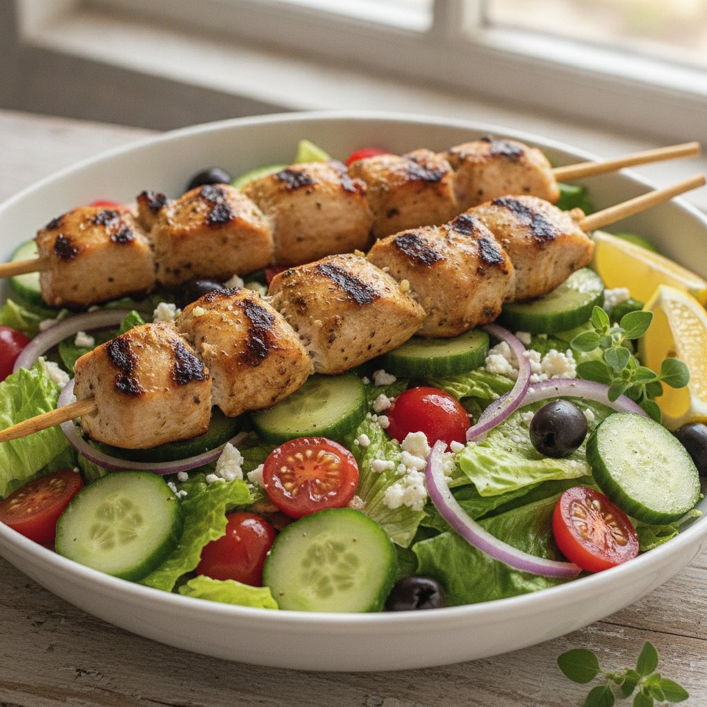 Grilled Chicken Skewer Salad