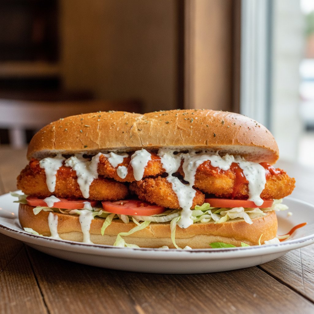Buffalo chicken finger sub