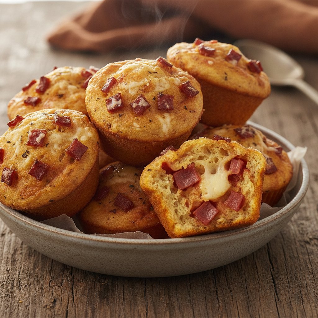 Pepperoni Pizza Savoury Muffins