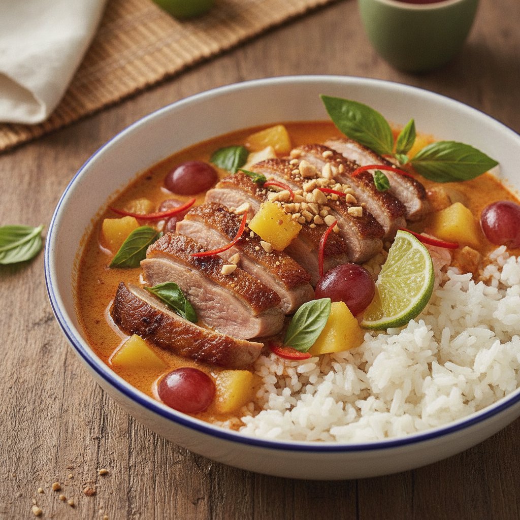 Duck Curry with Grapes and Pineapple