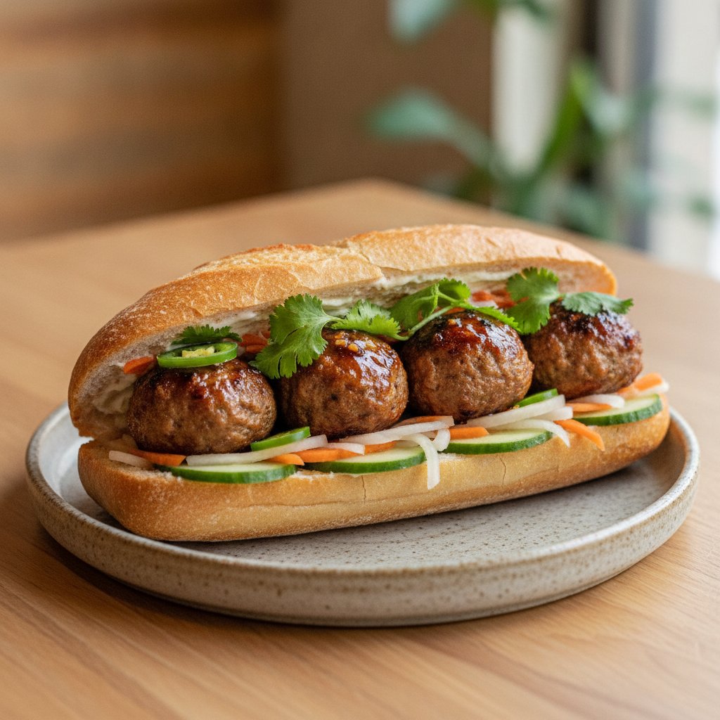 Vietnamese Meatball Sandwich