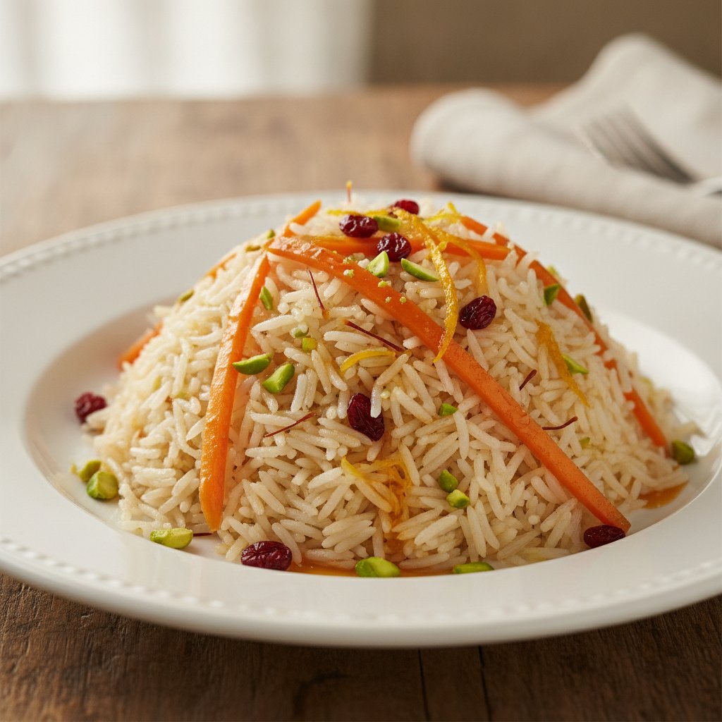 Jeweled Rice with Carrots and Orange Peel (Low-Calorie)