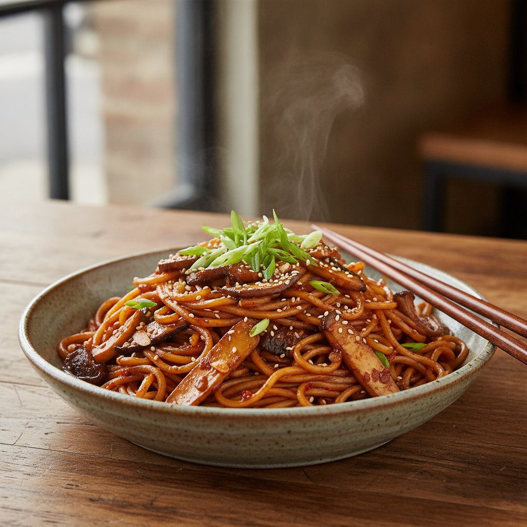 Mushroom Noodle Stir-Fry