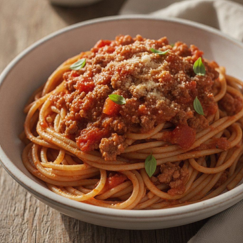 Noodles with Meat Sauce (Low-Calorie)