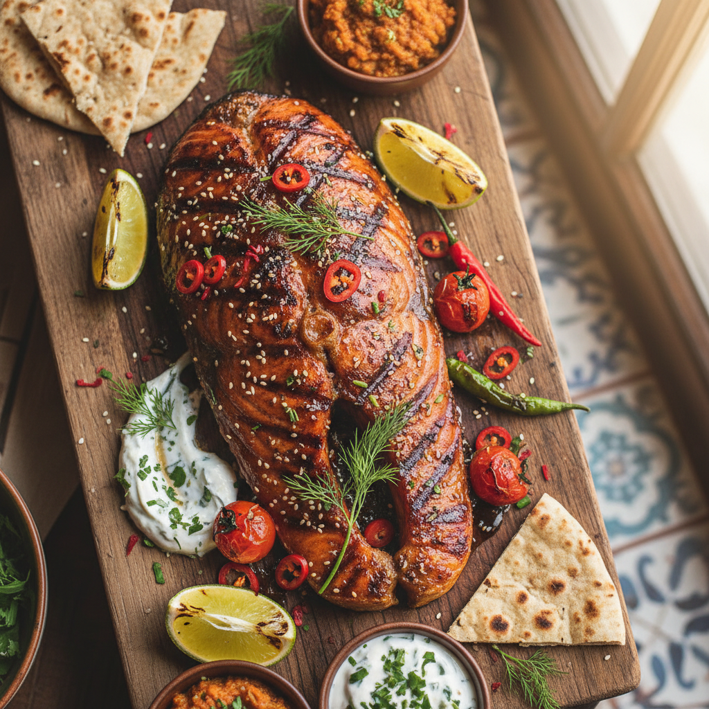 Tamarind-Spiced Grilled Salmon — Tamarind Spiced Salmon - Masgouf Norwegian