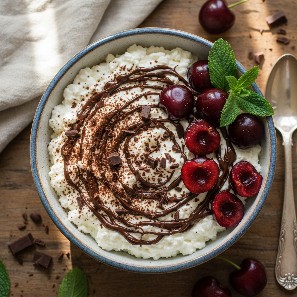 Cottage Cheese Chocolate Cherry Bowl