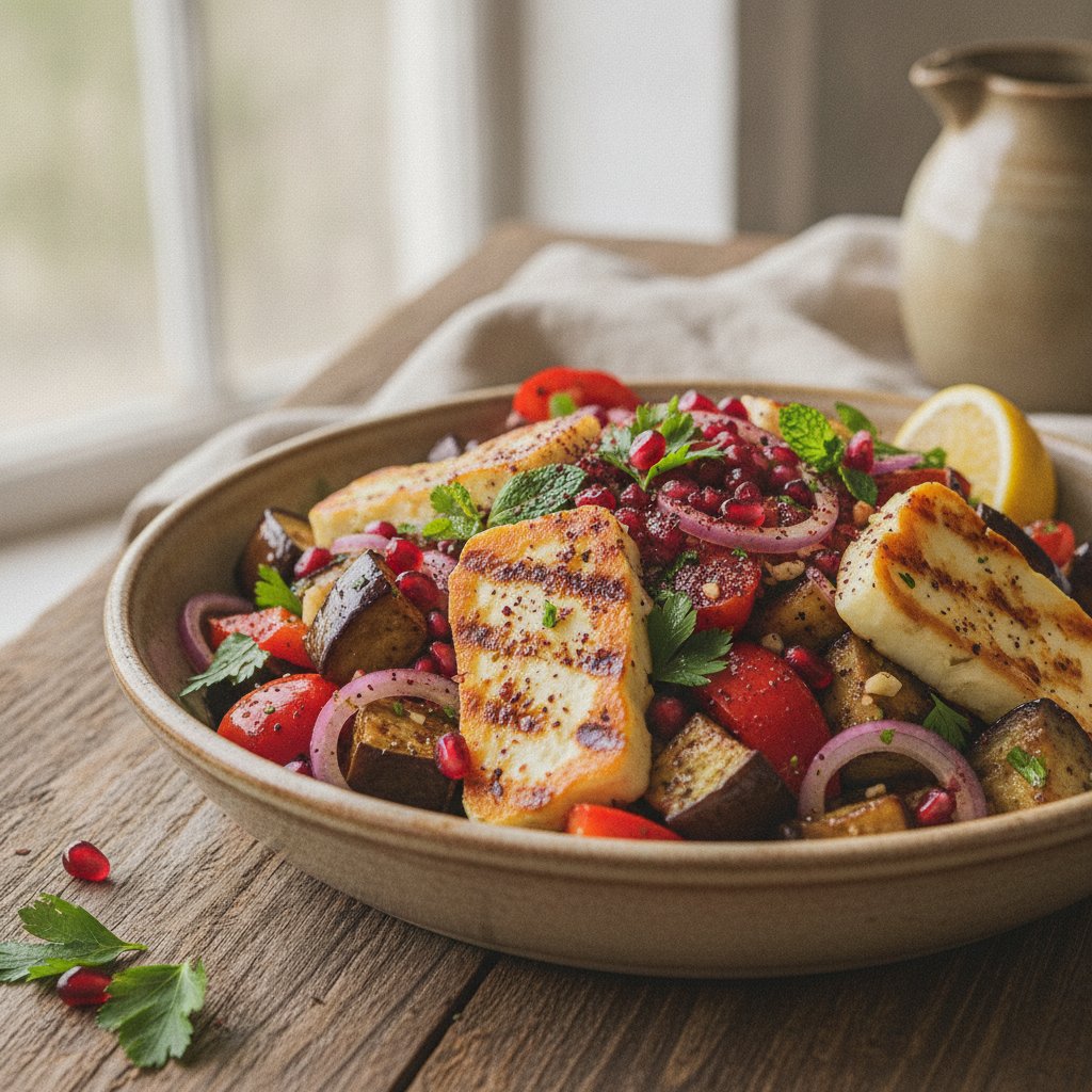 Grilled Eggplant and Pepper Salad