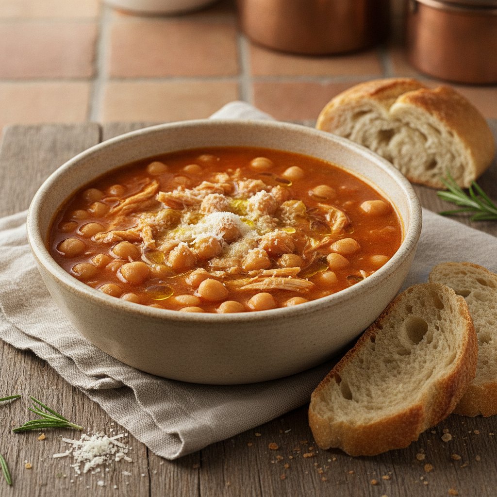 Chickpea and Pasta Soup (High-Protein)