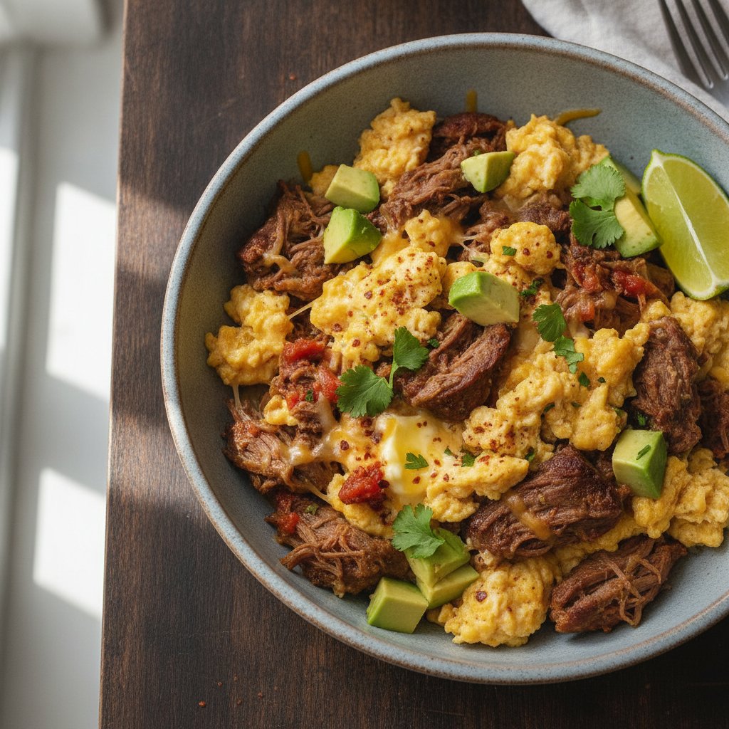 Shredded Beef Scrambled Eggs (Keto)