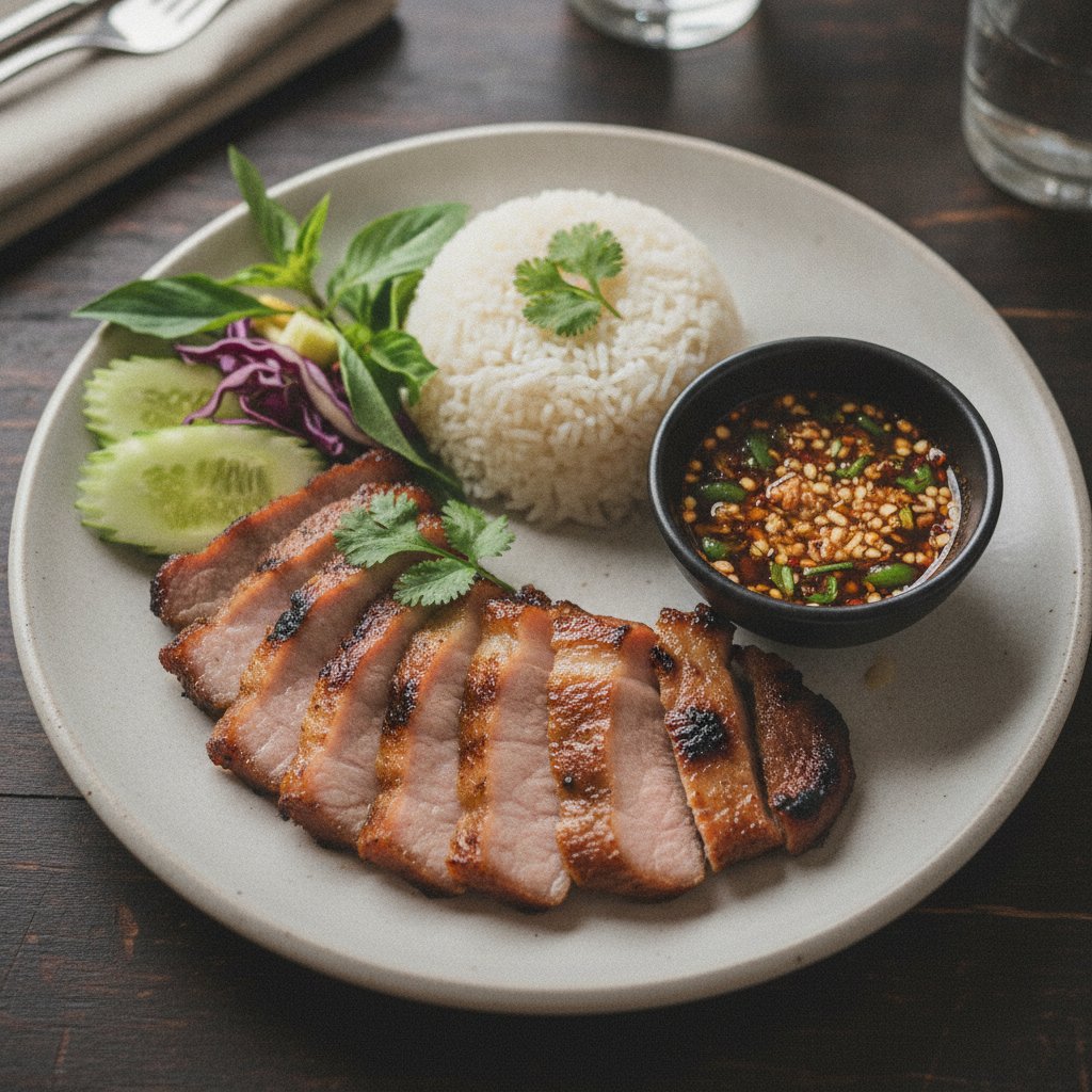 Grilled Pork Neck with Spicy Dipping Sauce