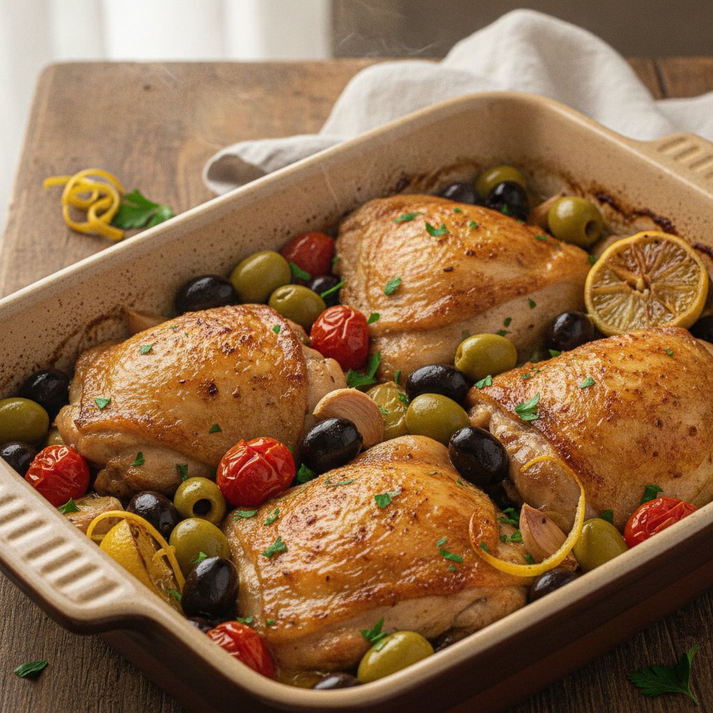 Baked Chicken Thighs with Olives