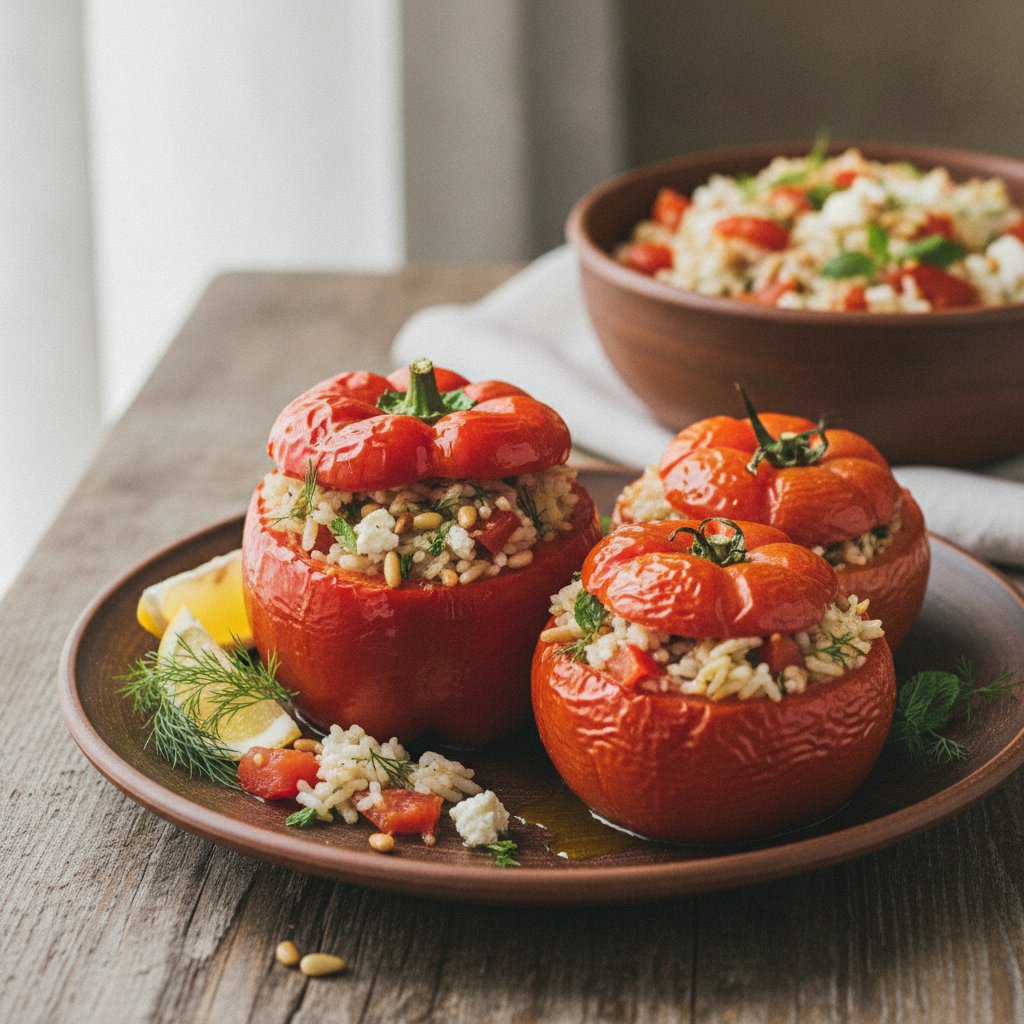 Stuffed Vegetable Bowl with Rice