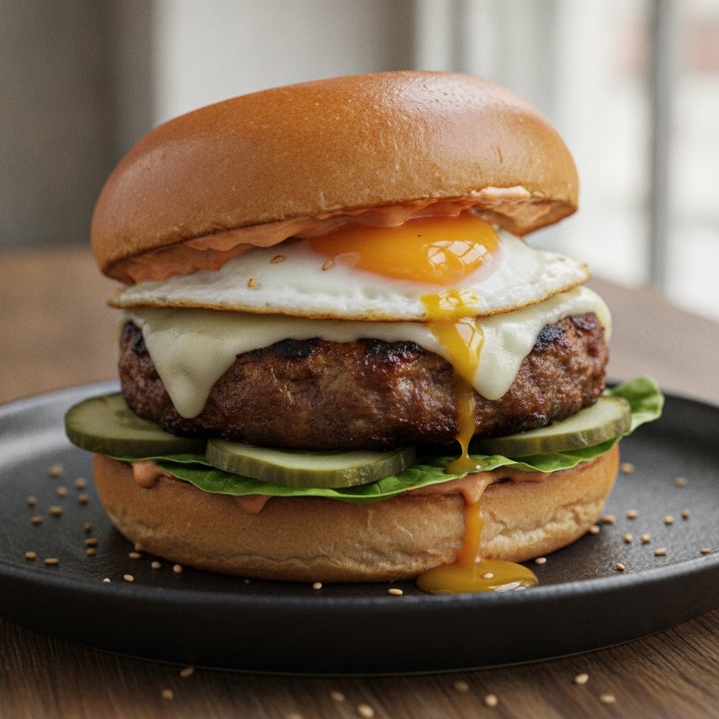 Grilled Short Rib Patty Burger (High-Protein)