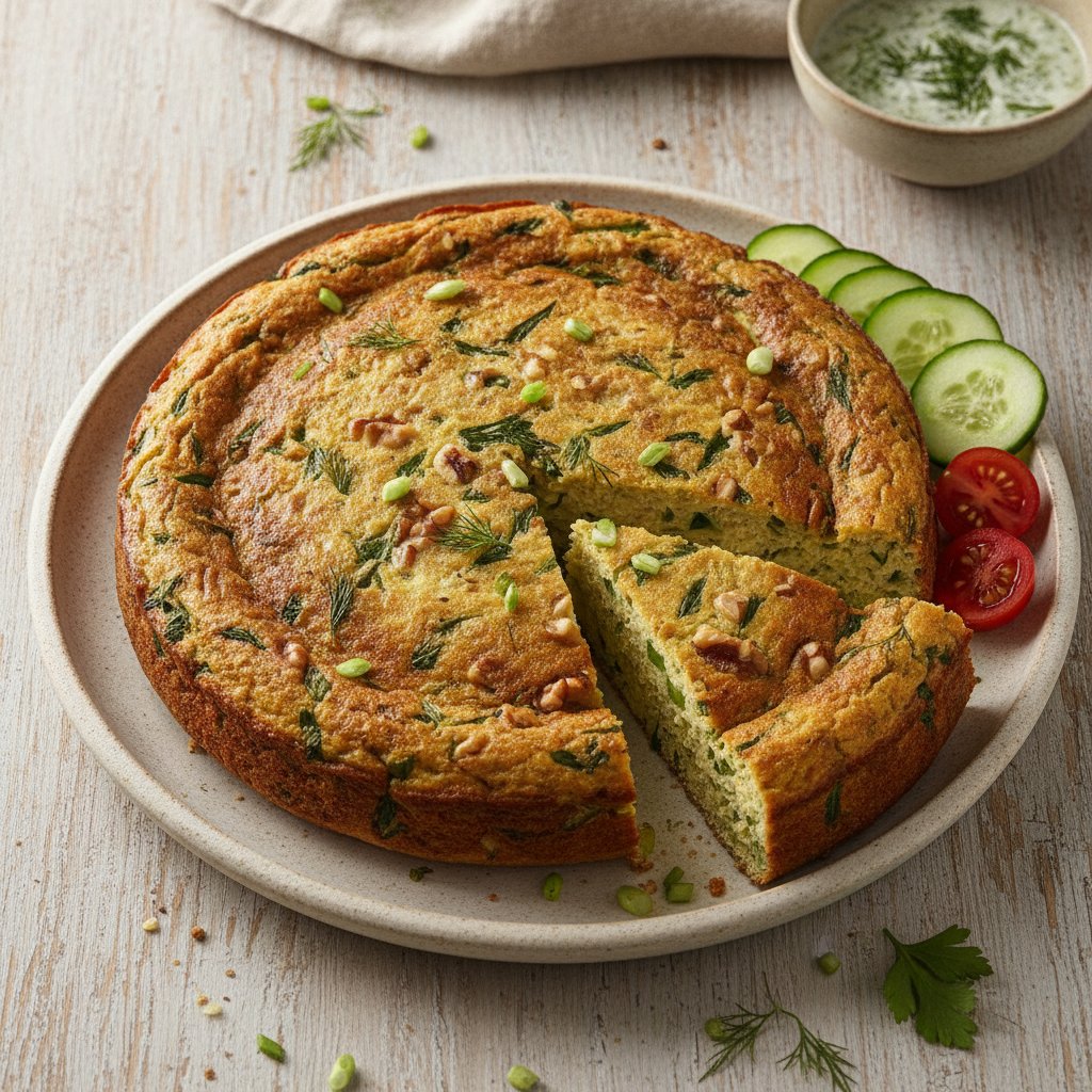 Herbed Egg and Walnut Cake (Low-Calorie)