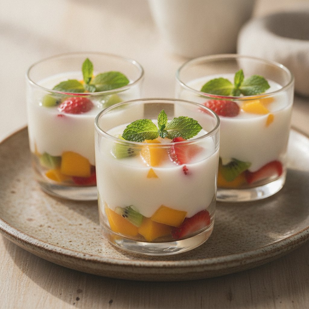 Fresh Fruit Coconut Jelly Cups