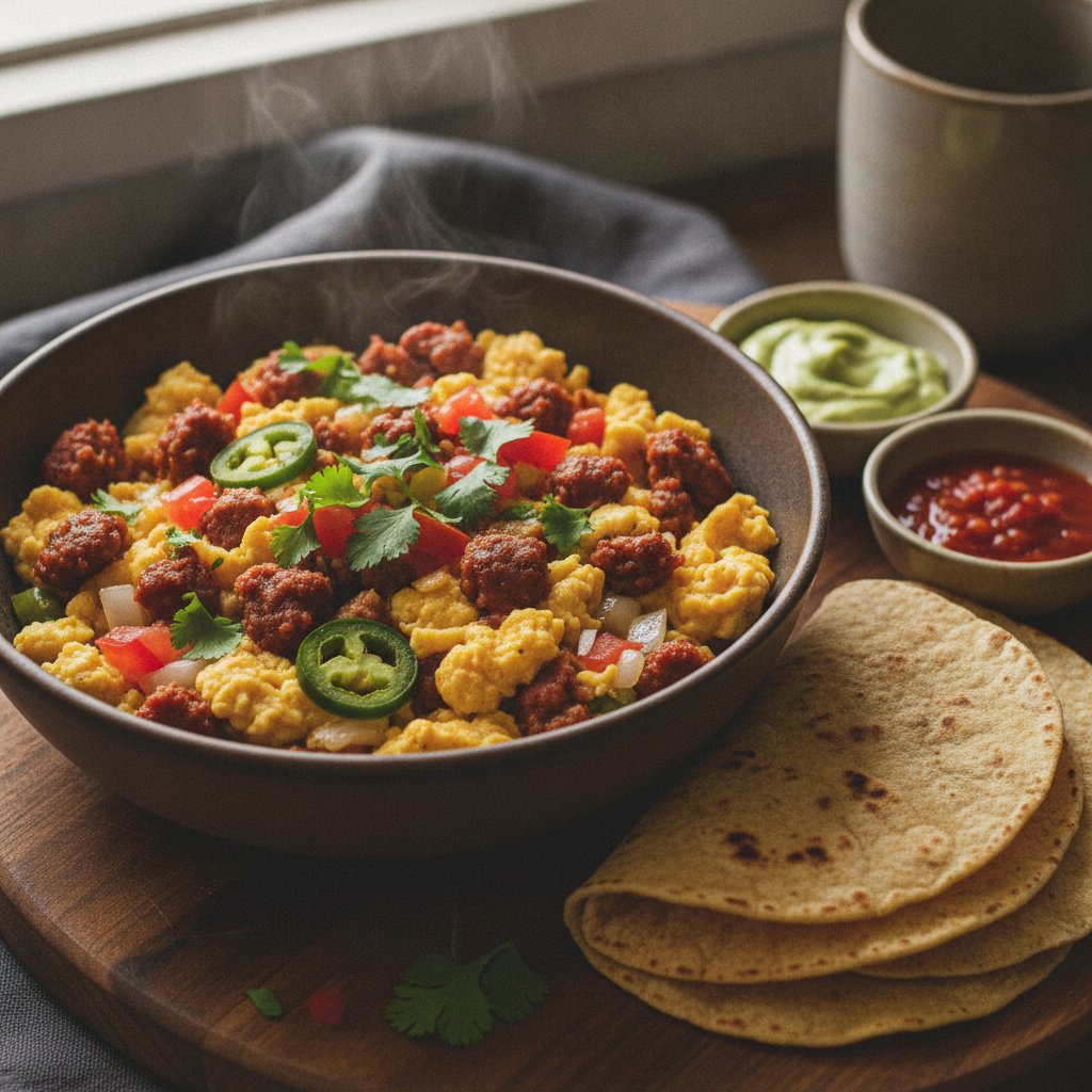 Eggs Scrambled With Sausage