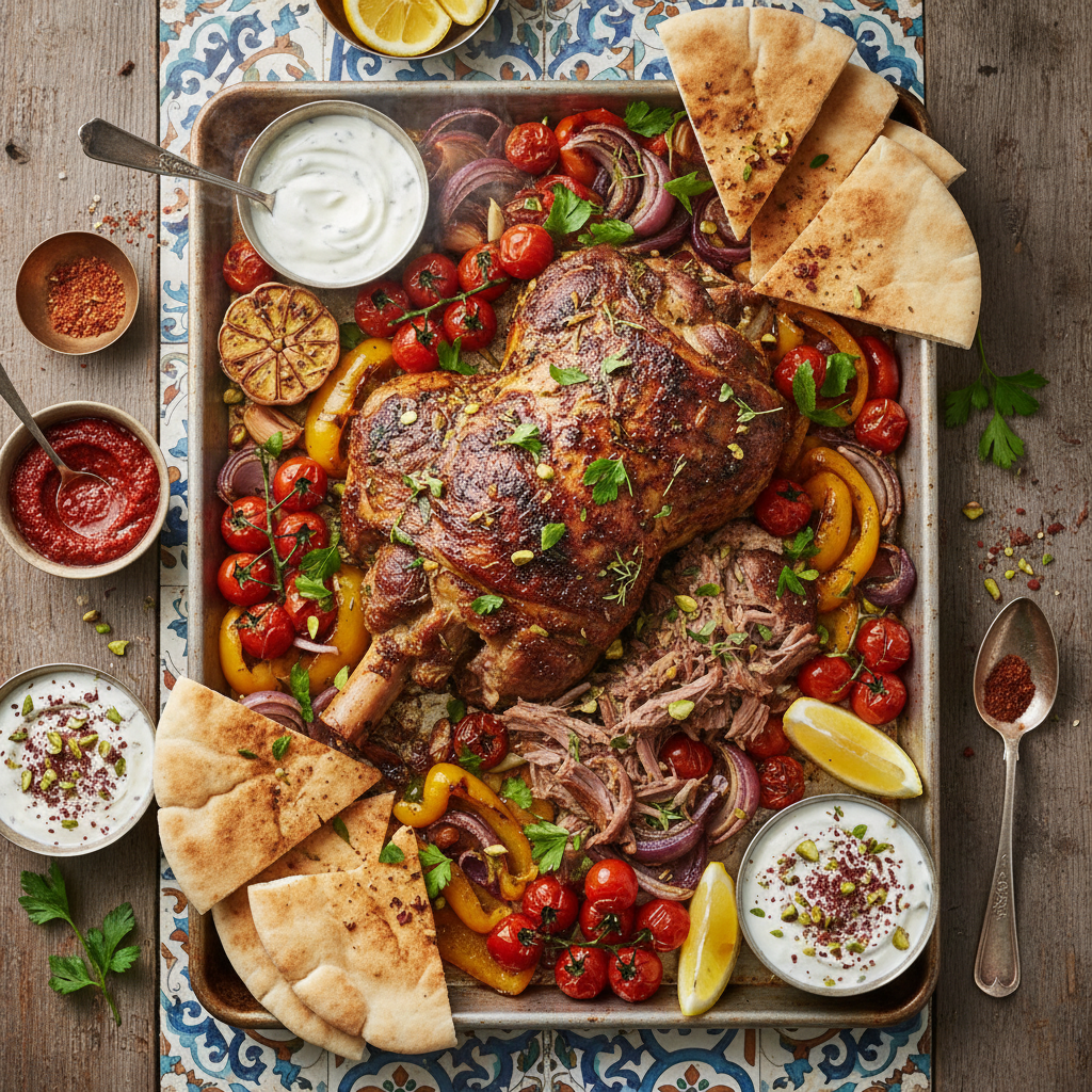 Lamb Shoulder Shawarma One Pan