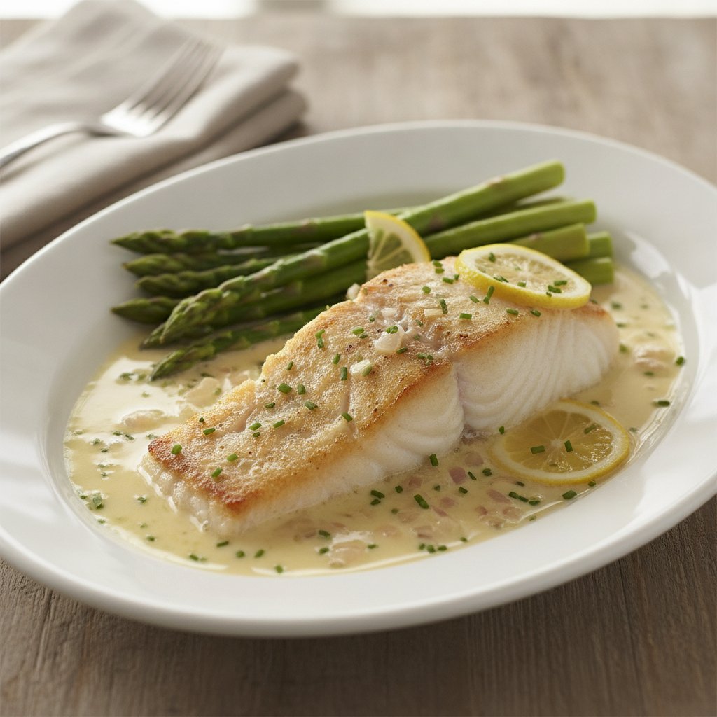 French Roast Cod with Butter Sauce