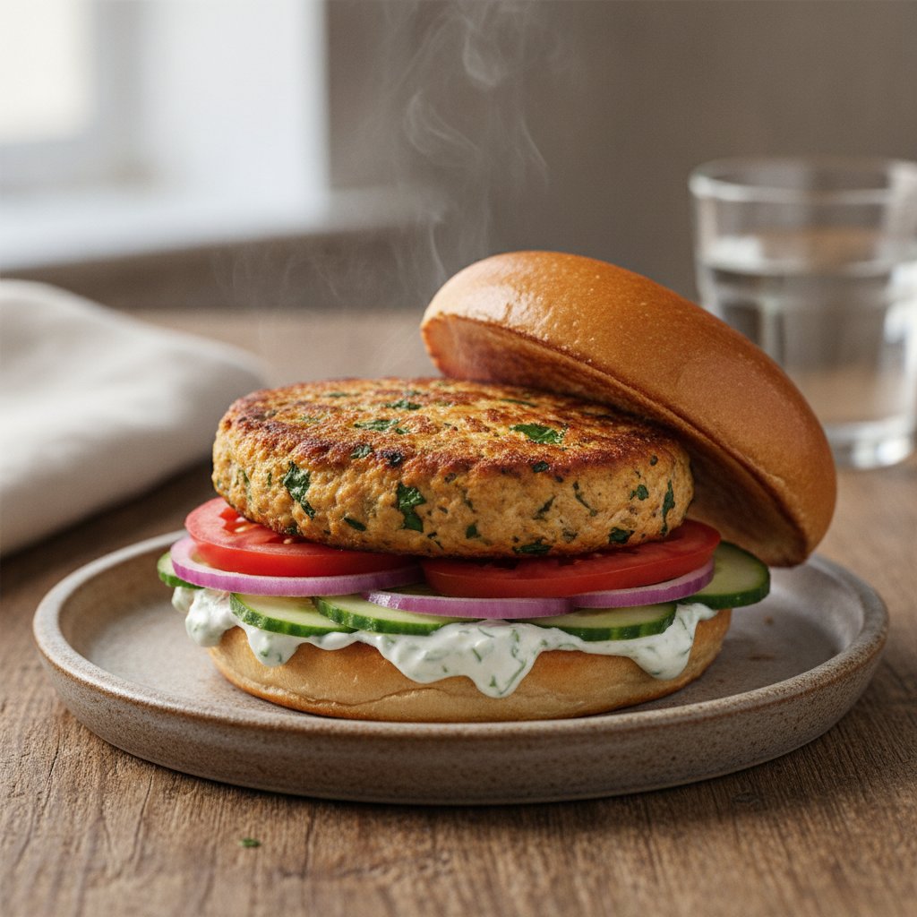 Spiced Chicken Patty Burger