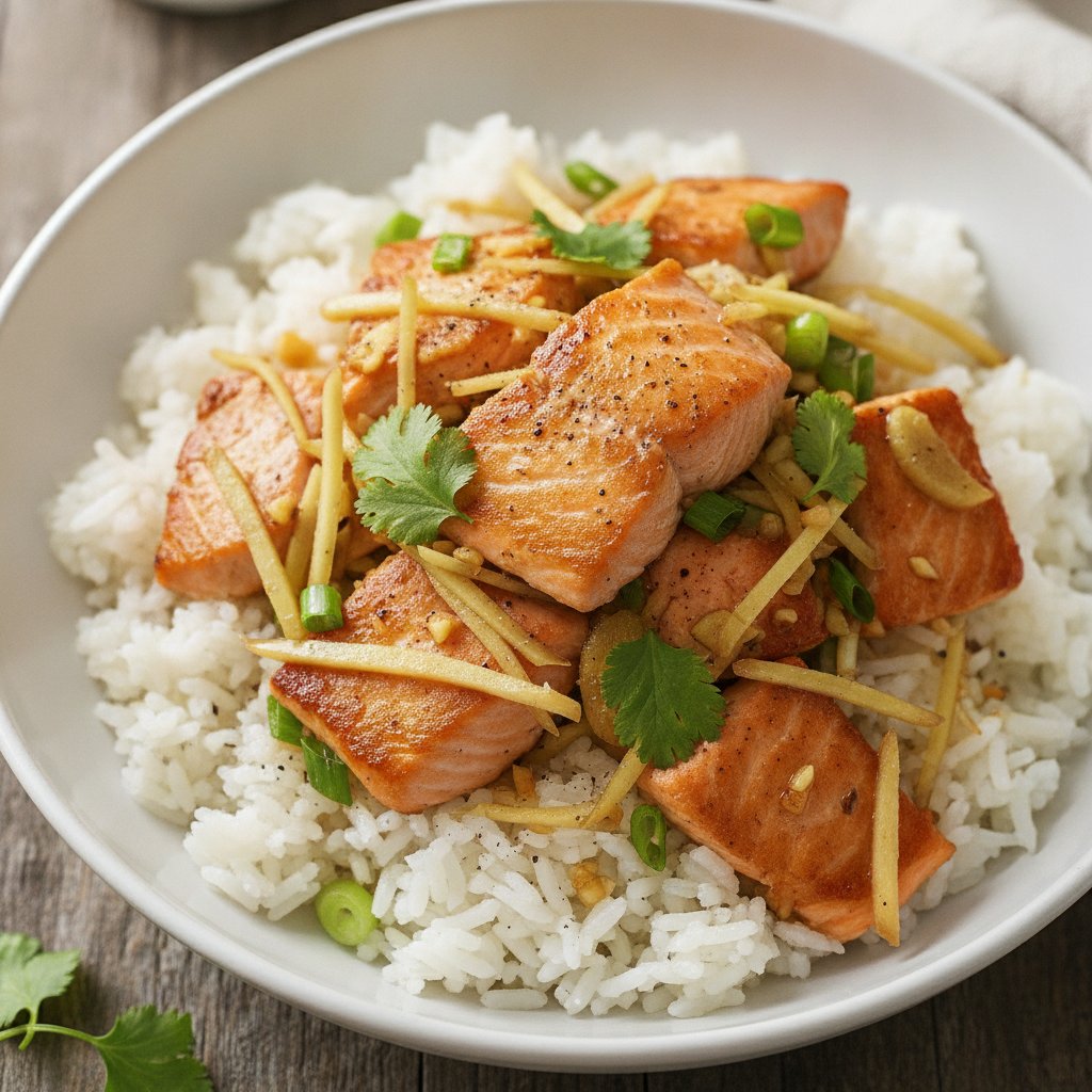 Stir-Fried Salmon with Ginger