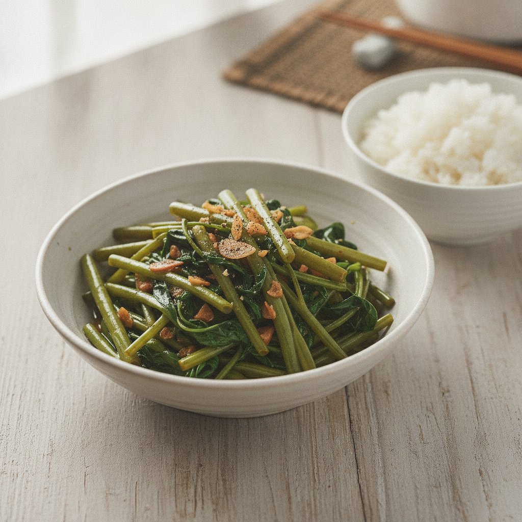Stir Fried Morning Glory With Garlic