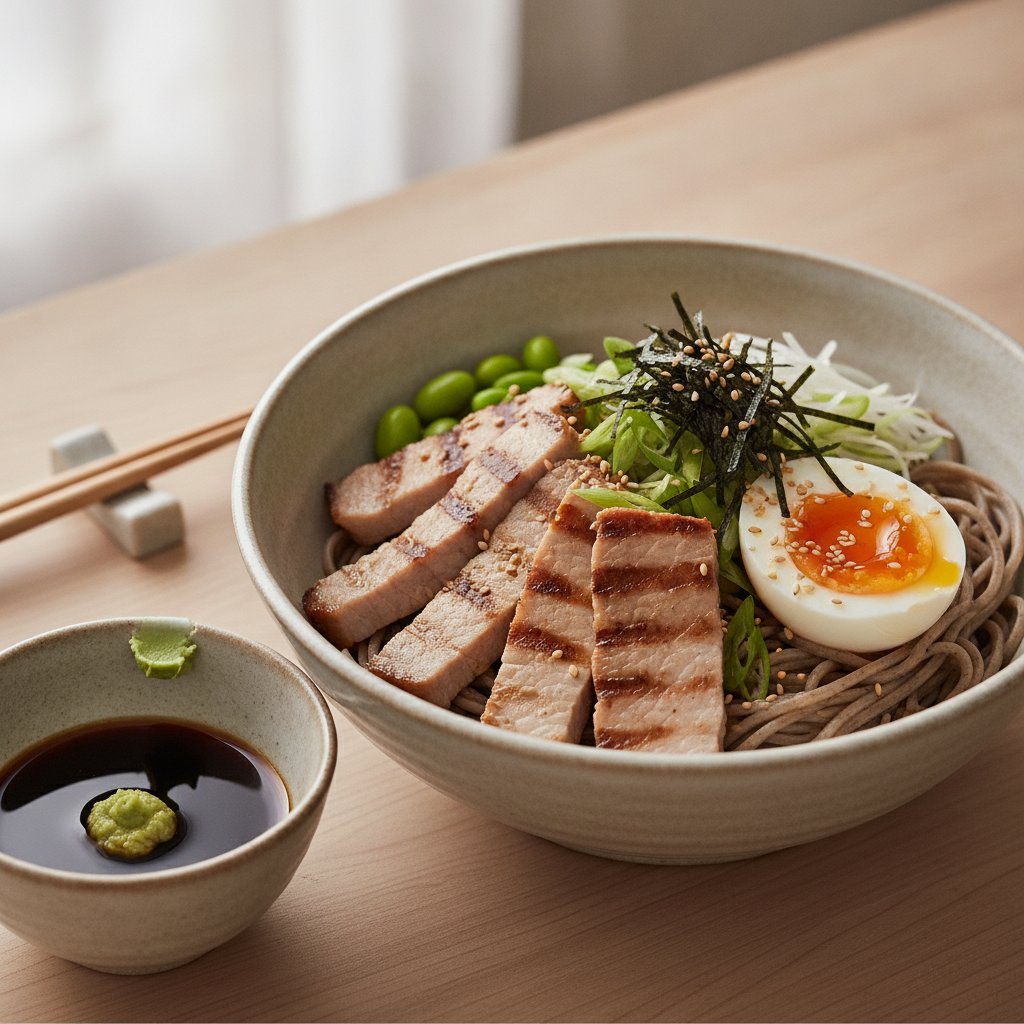 Chilled Noodles with Dipping Sauce (High-Protein)