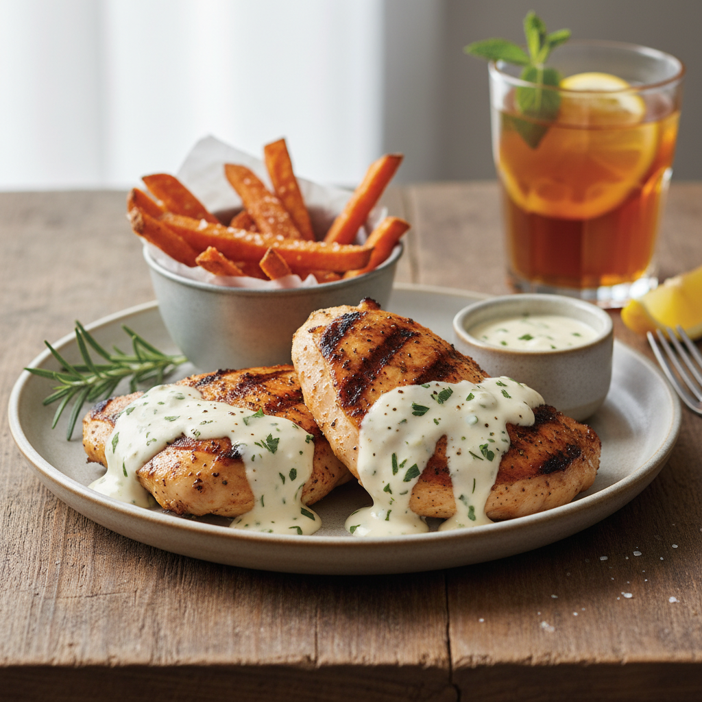 Alabama Grilled White Sauce Chicken Thigh Plate