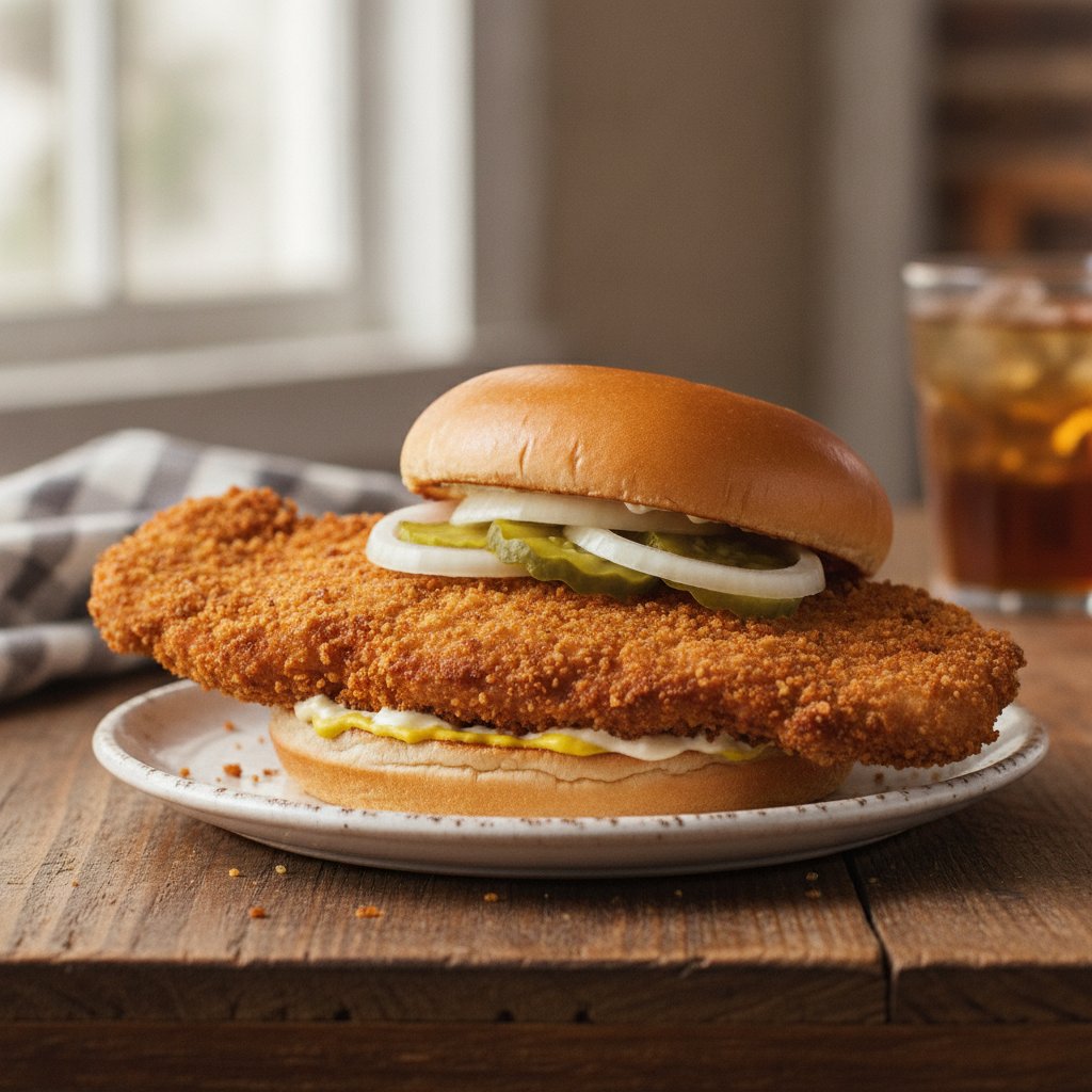 Fried Pork Tenderloin Sandwich