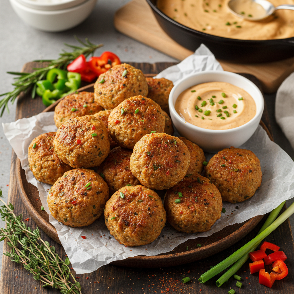 Air Fryer Ground Turkey Cajun Meatballs