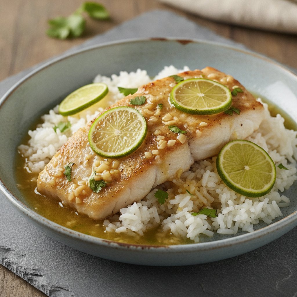 Skillet Fish Fillet in Garlic Sauce (Low-Chol)