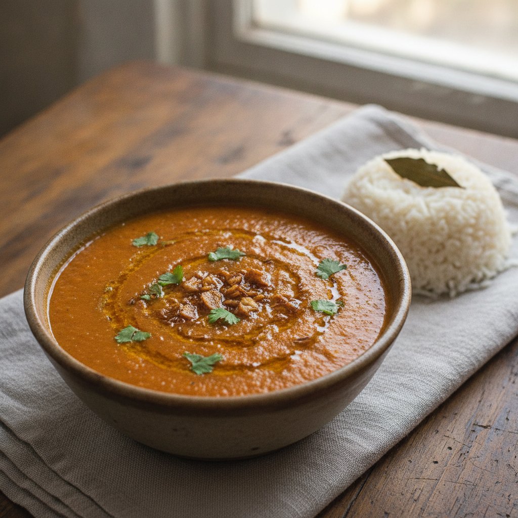 Split Lentil Soup with Fried Garlic (Low-Calorie)
