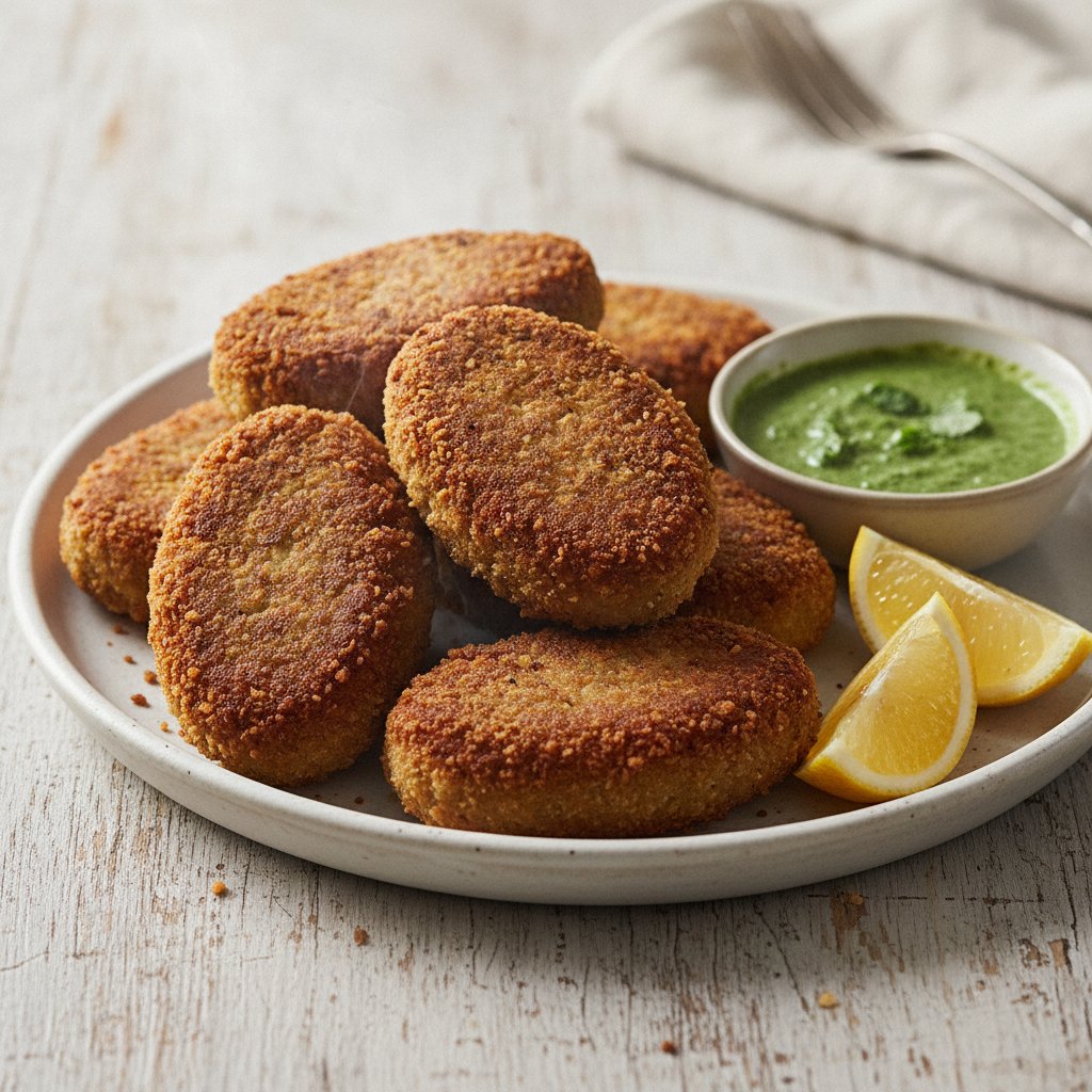 Crispy Fried Spiced Minced Meat Cutlets