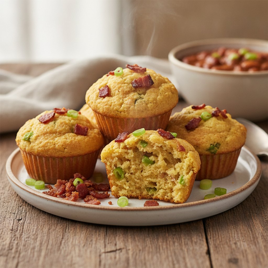 Cornbread Bacon Muffins (Low-Calorie)