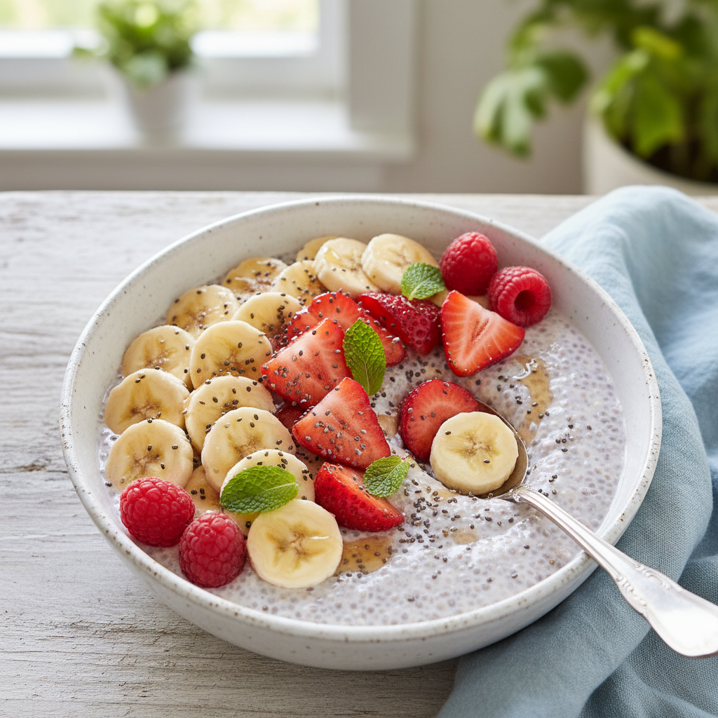 FODMAP Booster Strawberry Banana Chia Bowl
