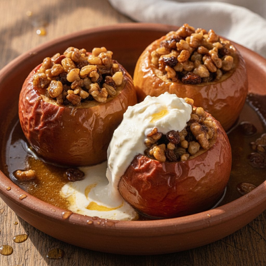 Baked Apples with Honey, Walnuts and Marsala