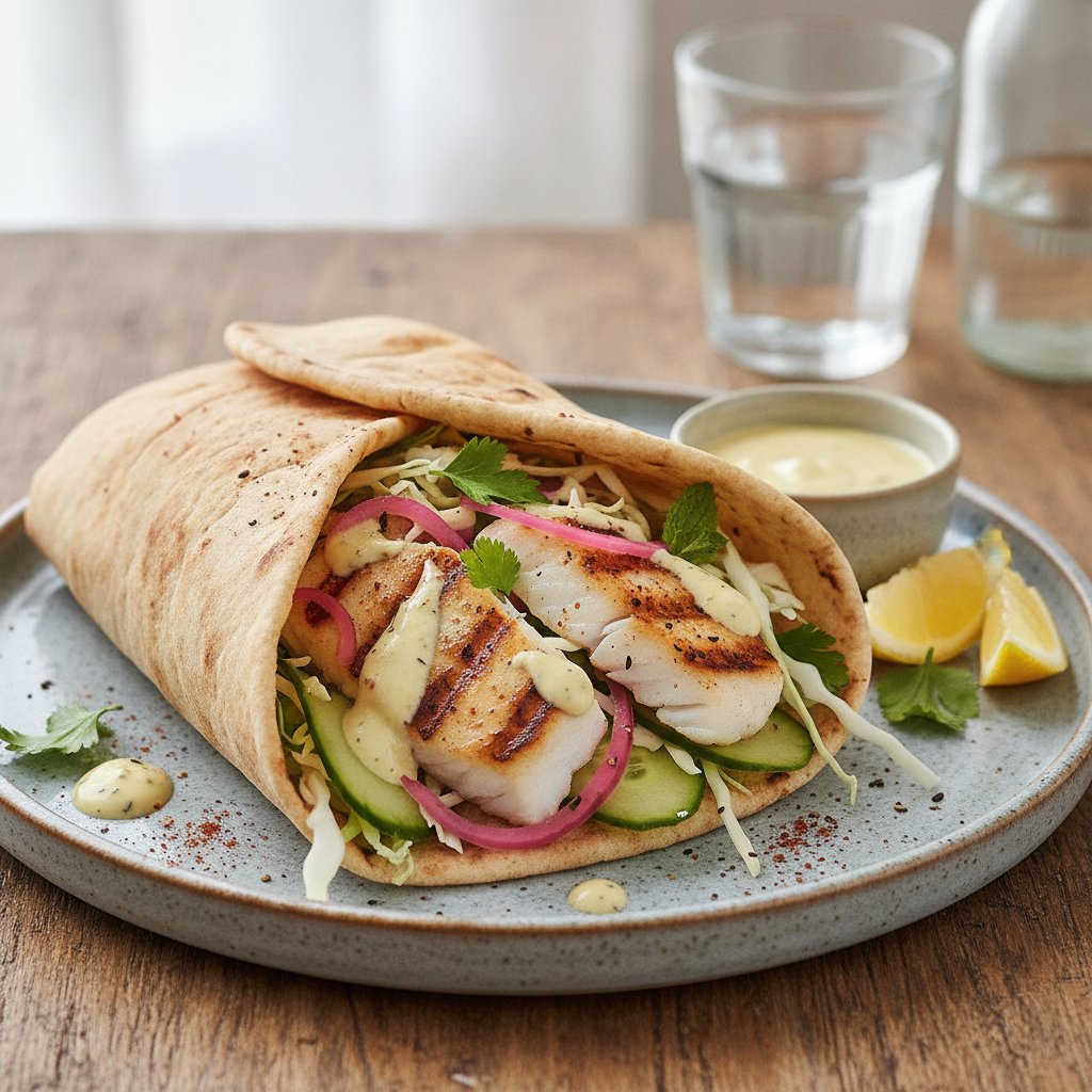 Grilled Fish Wrap with Herbs
