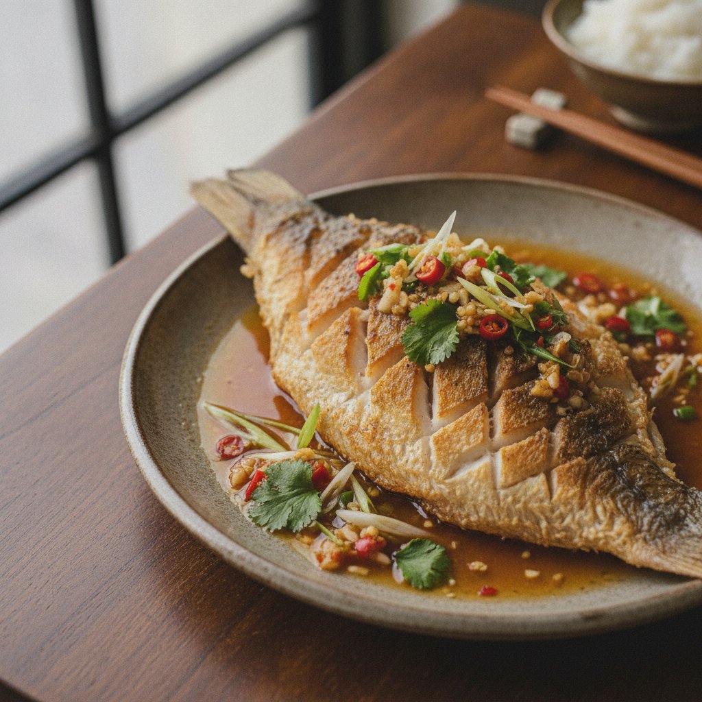 Crispy Fried Whole Fish (Low-Calorie)