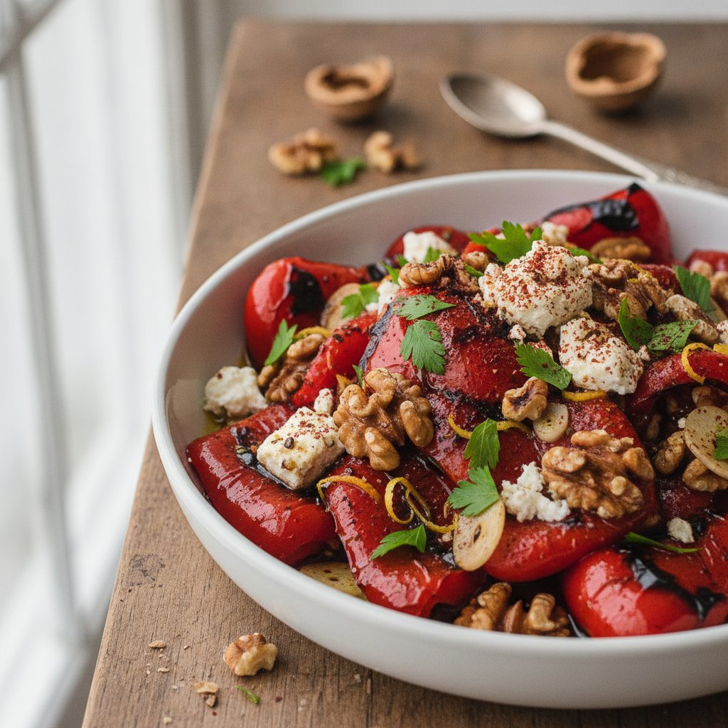 Roasted Pepper and Walnut Salad