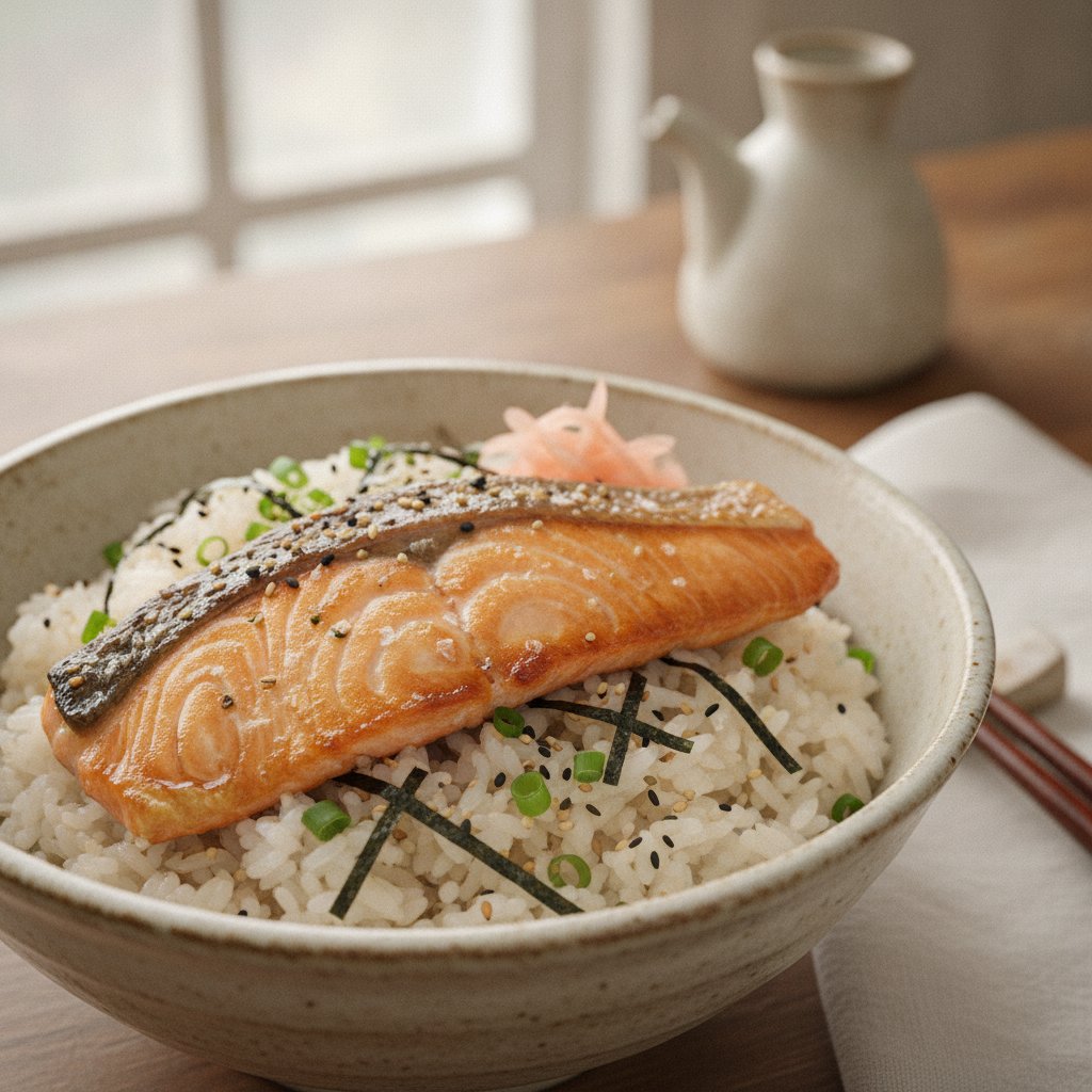 Salted Salmon Rice Bowl