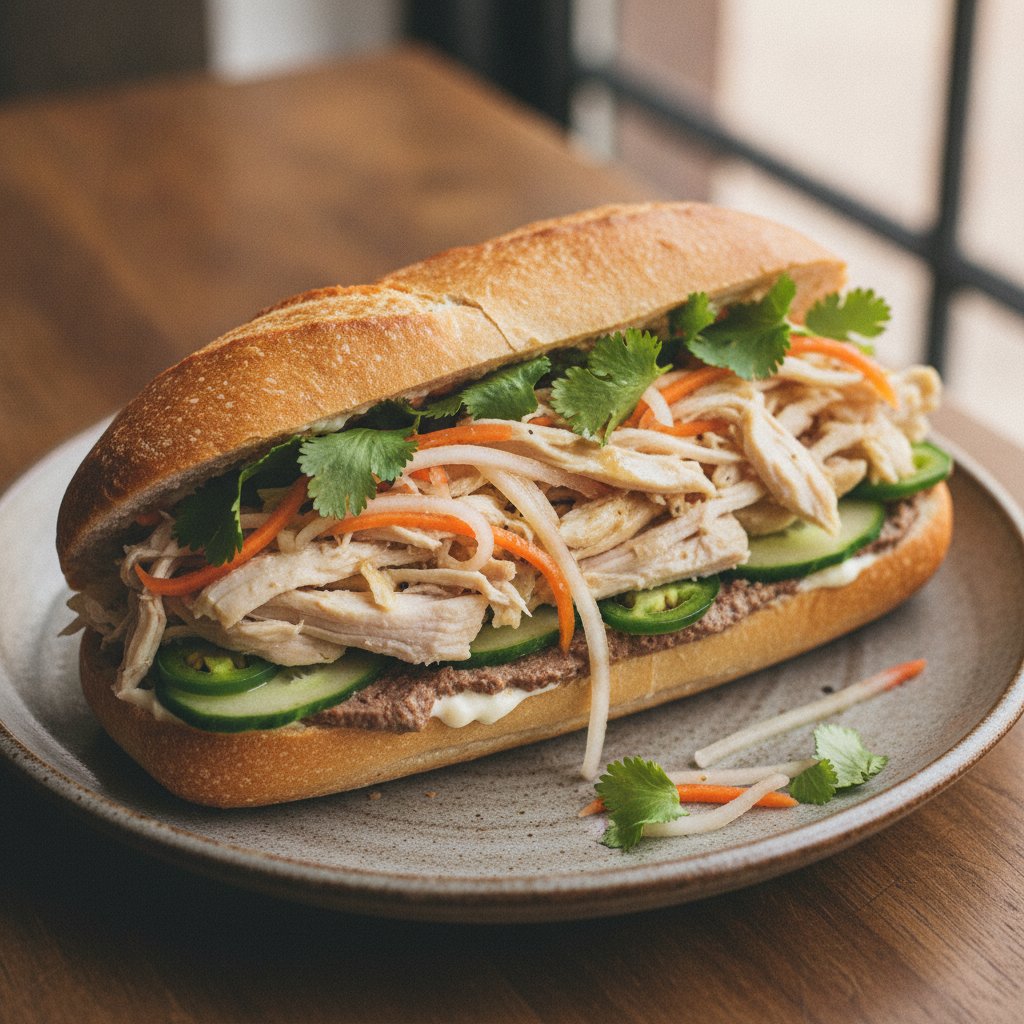 Vietnamese Shredded Chicken Sandwich